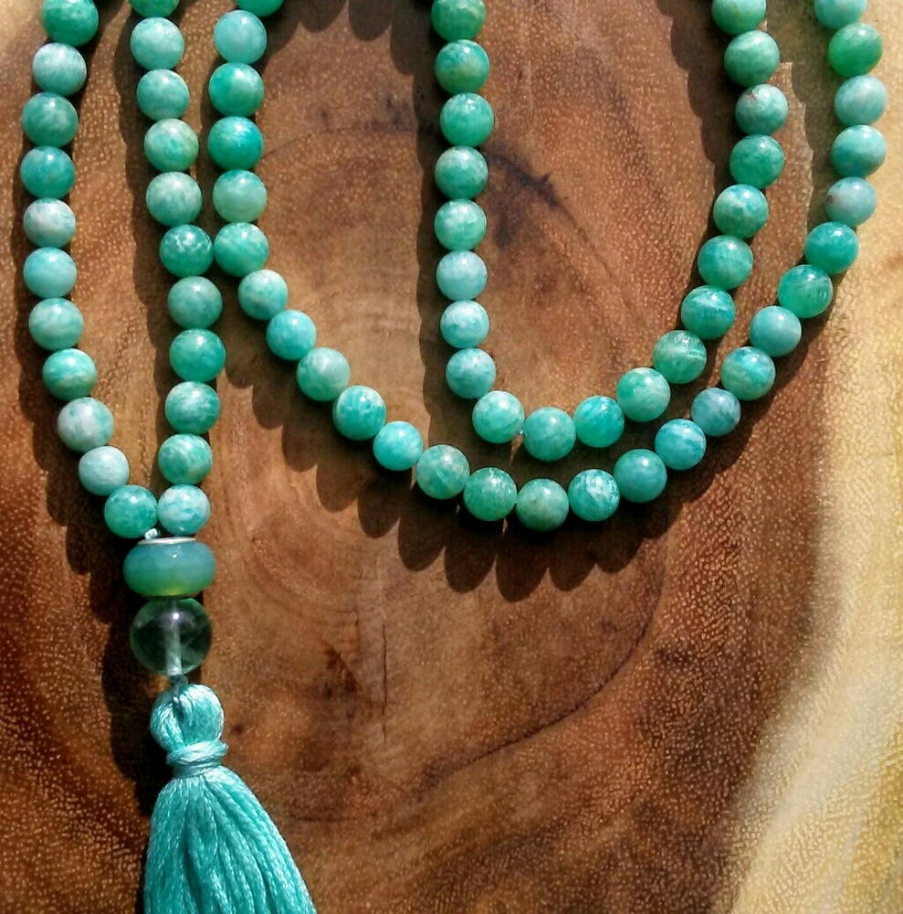 Amazonite Mala necklace for meditation